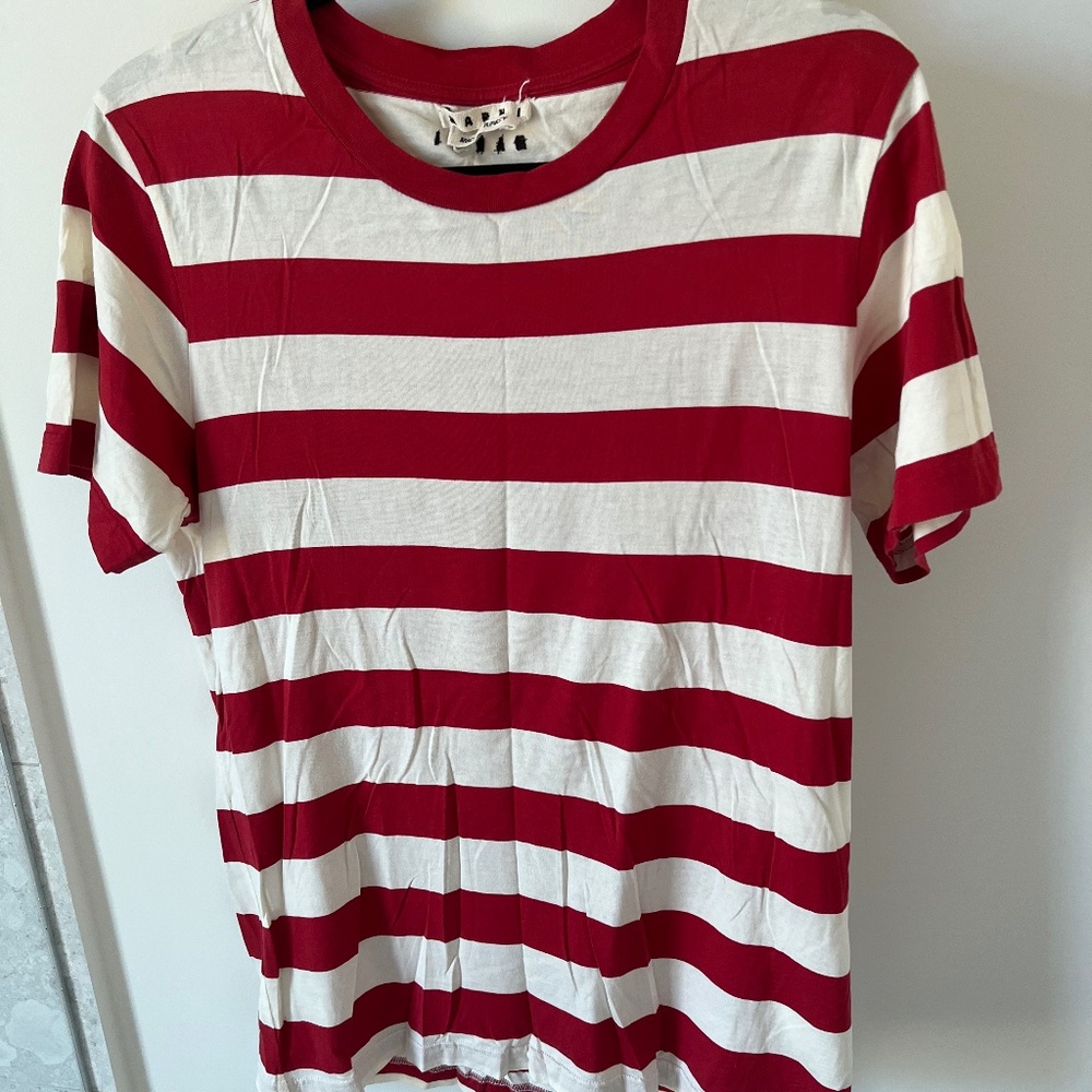 Men's Marni Red and White Stripe Shirt